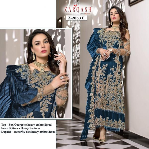 Zarqash Sra Fancy Georgette Embroidery Pakistani Suit 